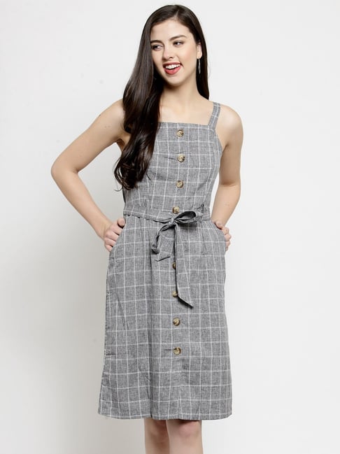 Grey sales dungaree dress