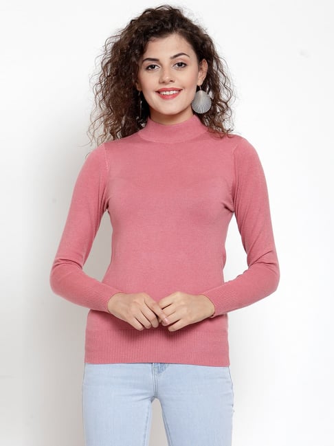 Buy Global Republic Pink Slim Fit Sweater for Women Online Tata CLiQ