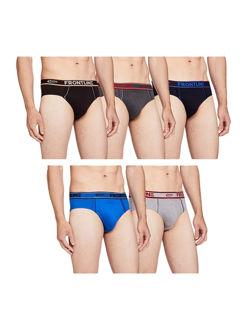 Buy Rupa Frontline Multicolour Cotton Briefs (Pack Of 5) for Mens