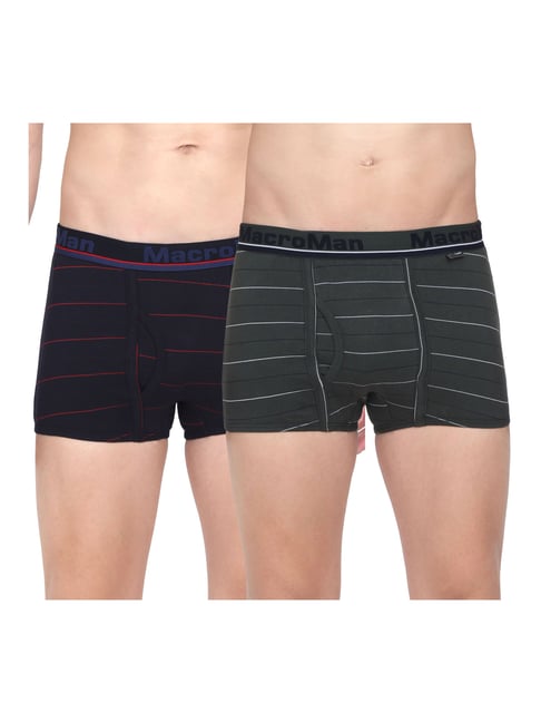 Buy Rupa Euro Men's Micra Long Trunk,Assorted Solid Color,Pack of 2 at