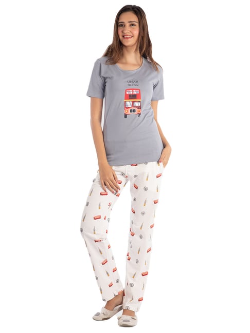 Buy Nite Flite Multicolor Printed Top With Pyjamas for Women