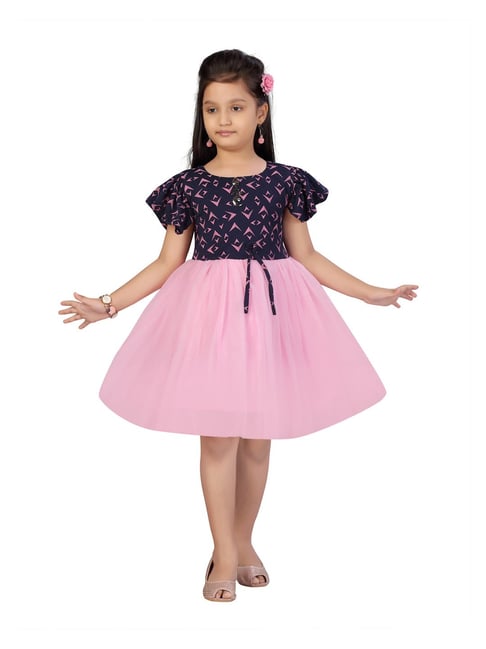 Aarika Kids Navy & Pink Printed Dress-picture-28