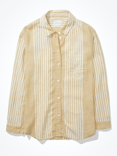 American Eagle Outfitters Yellow Striped Shirt Price in India