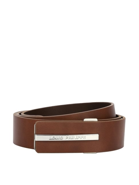 Louis Philippe Brown Leather Waist Belt for Men