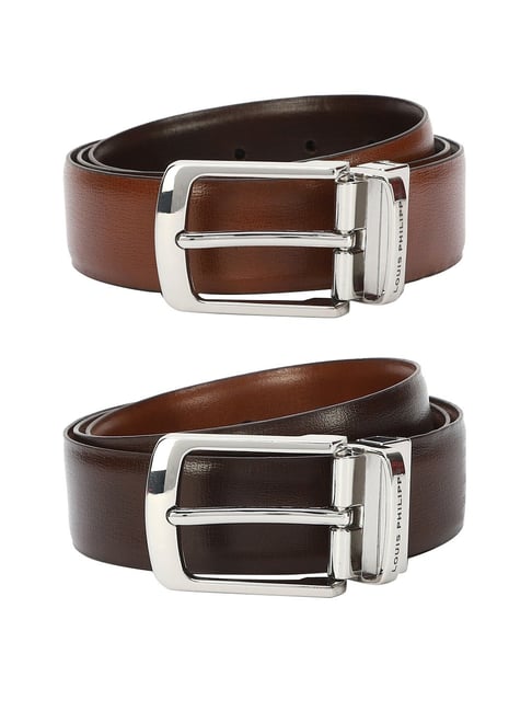 Buy Louis Philippe Brown Leather Reversible Belt for Men Online At
