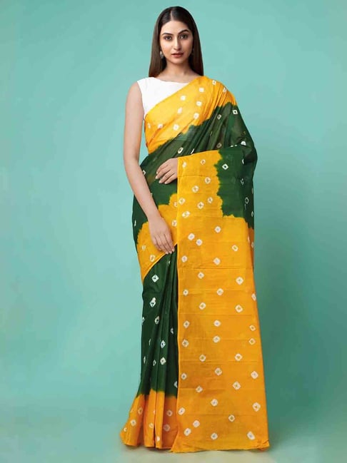 Jaamuni Bandhani Saree | Bandhani saree, Cotton saree designs, Saree  photoshoot