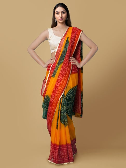 Unnati Silks Women's Chiffon Saree Price in India