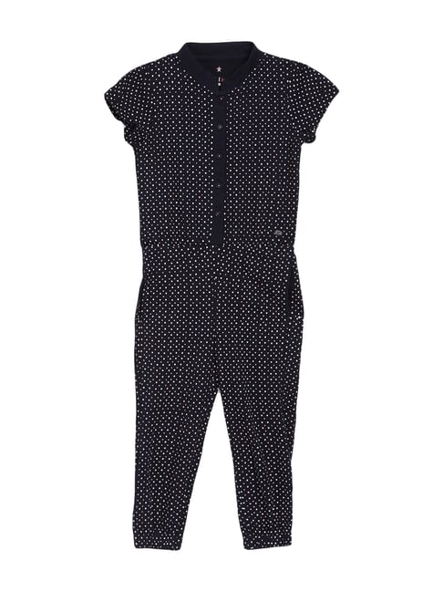 Elle Kids Navy Cotton Printed Jumpsuits-picture-17