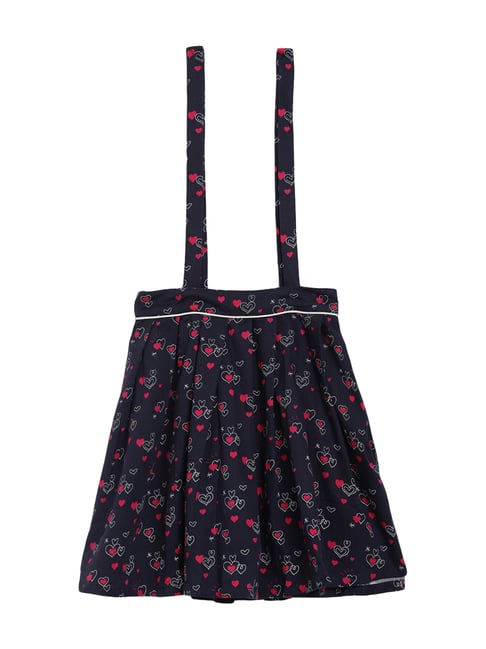 Elle Kids Navy Cotton Printed Skirt-picture-25