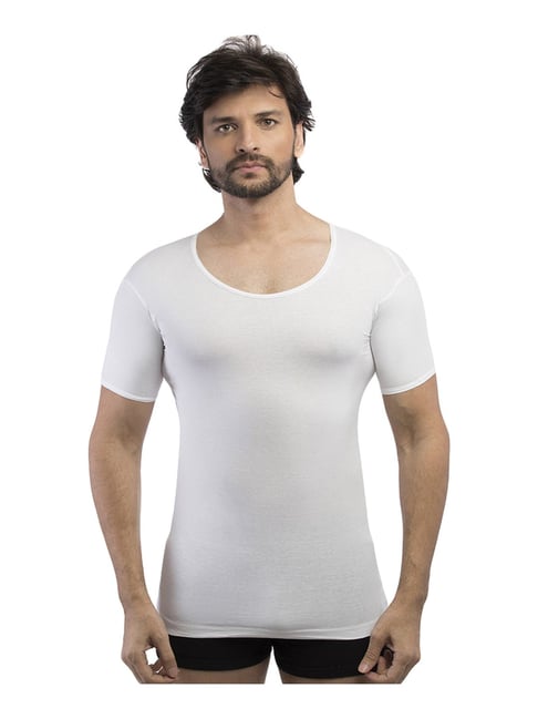 Buy RAMRAJ Men White Cotton Half Sleeve Innerwear Vest Pack of 4