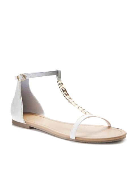 Buy Forever 21 Women's White Ankle Strap Sandals for Women at Best