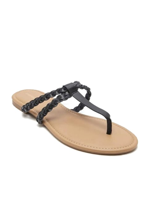Forever 21 Women's Black T-Strap Sandals