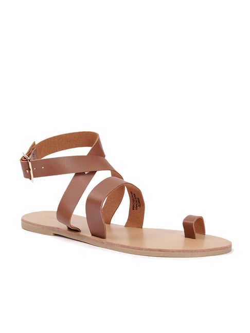 Buy Forever 21 Women's Brown Ankle Strap Sandals for Women at Best