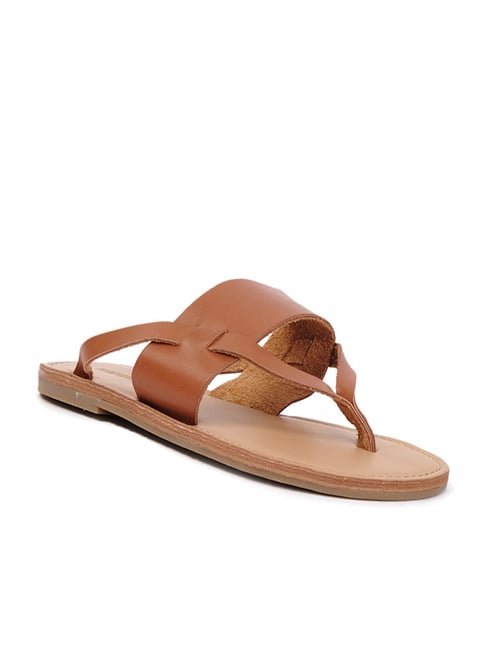 Buy Forever 21 Women's Tan T-Strap Sandals for Women at Best Price