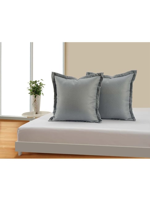 Swayam Grey Polyester 31 cm x 31 cm Cushion Covers Set of