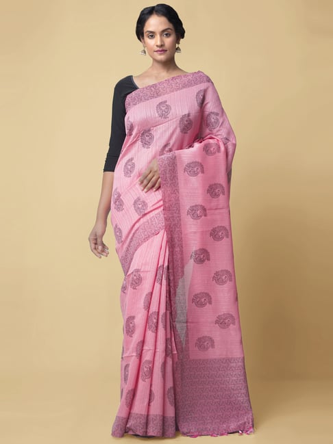 Unnati Silks Women's  Digital Printed Linen Silk Saree Price in India