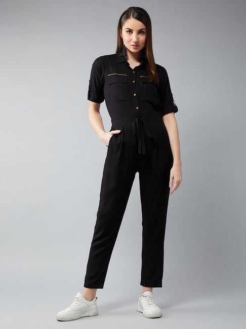 Buy DOLCE CRUDO Black Tie Up Jumpsuit for Women Online Tata CLiQ