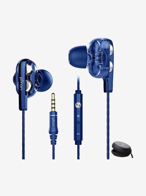 PTron Boom Pro 4D In-Ear Wired Earphones (Dark Blue)