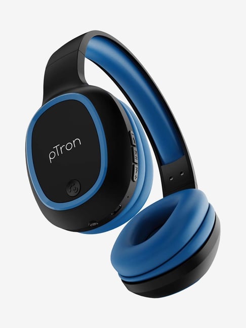 PTron Soundster Lite Wireless On-Ear Bluetooth Headset (Blue and Black)