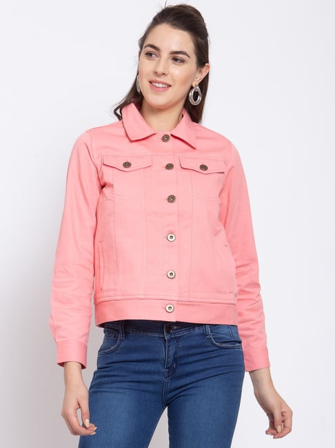 Rylee Pink Denim Jacket — French Violet Boutique