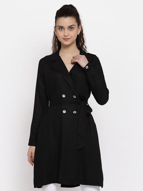 Girls smart black top coat