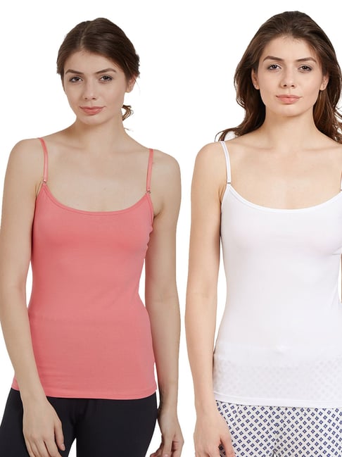 Soie Multicolor Cotton Camisole (Pack Of 2)