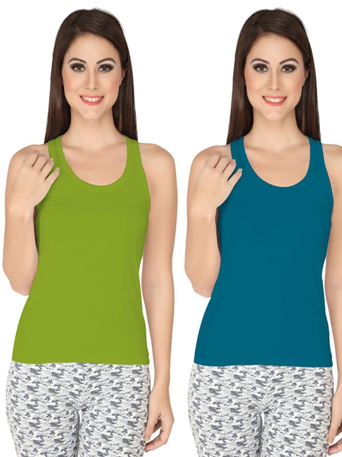 Soie Multicolor Tank Top (Pack Of 2)