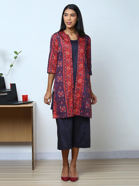 Buy Black Cotton Fusion Wear Set (Kurta, Jacket, Culotte) for INR1999.50 |  Biba India