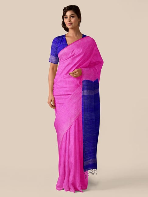 TANEIRA Pink Saree With Unstitched Blouse Price in India
