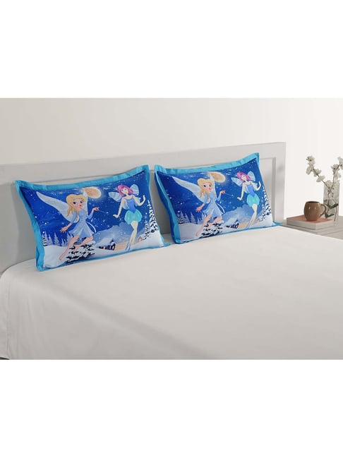 Buy Swayam Blue Cotton 210 TC Kids Pillow Covers Set of at