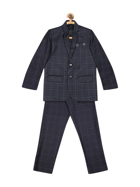 Boys blue Check Pyjama Trousers 2 pack | River Island