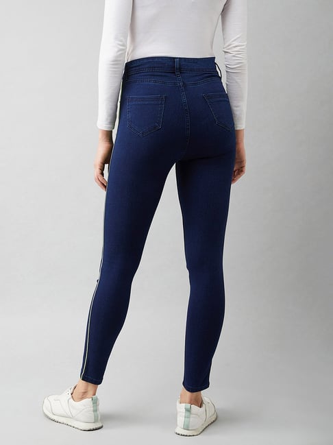 Buy DOLCE CRUDO Navy High Rise Jeans for Women Online @ Tata CLiQ