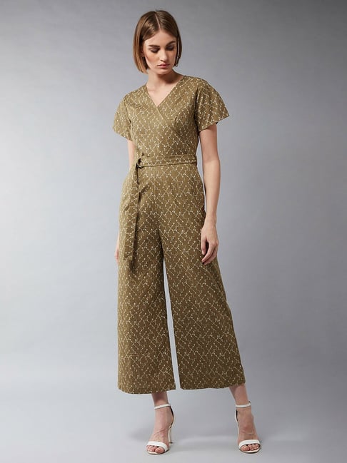 DOLCE CRUDO Olive Printed Jumpsuit-picture-36
