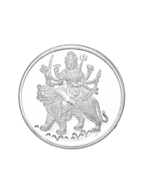 Sri Jagdamba Pearls Goddess Durga 999 Silver 10gm Silver Coin