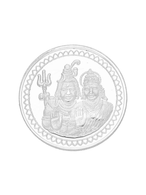 Sri Jagdamba Pearls Shiv Parvathi 999 Silver 10gm Silver Coin