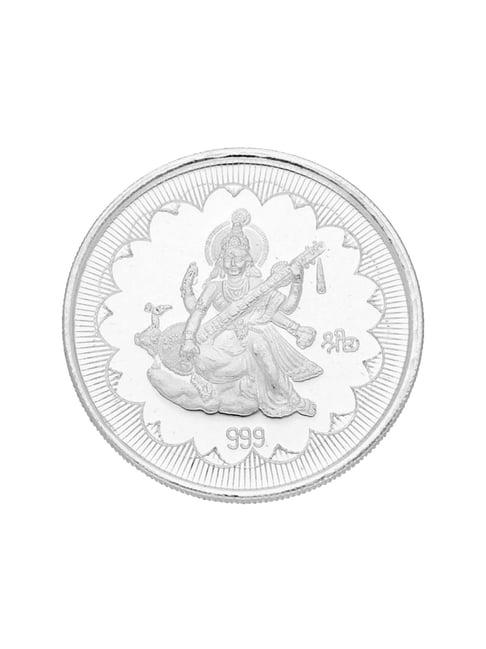 Sri Jagdamba Pearls Saraswati 999 Silver 10gm Silver Coin