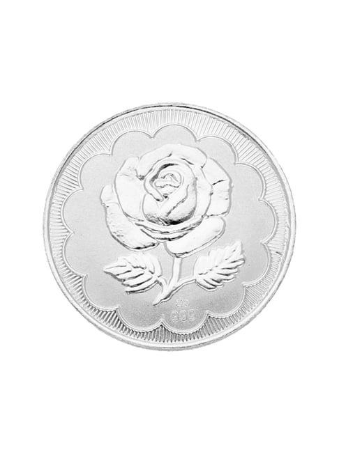 Sri Jagdamba Pearls Flower 999 Silver 10gm Silver Coin