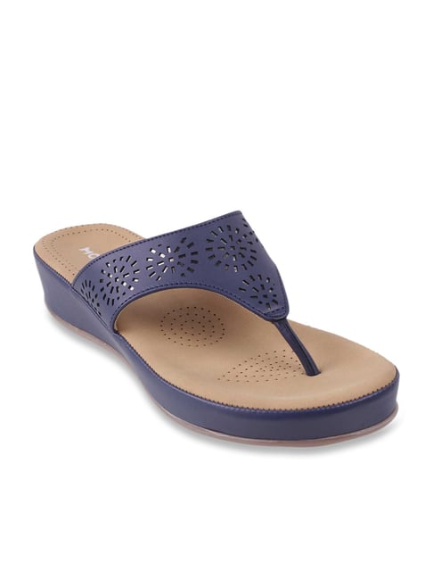Mochi Women's Blue Thong Wedges-picture-15