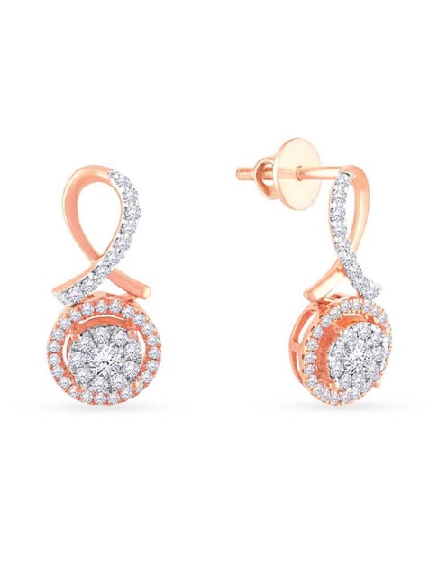 Buy Malabar Gold and Diamonds 18k Rose Gold Diamond Earrings