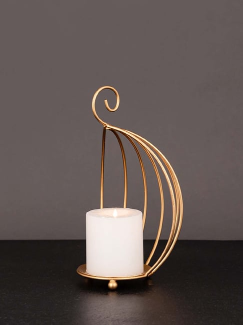 Aapno Rajasthan Gold Candle Holder - Set of 1-picture-12