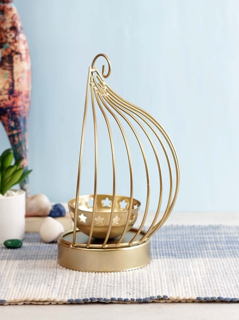 Aapno Rajasthan Gold Tealight Holder - Set of 1-picture-47