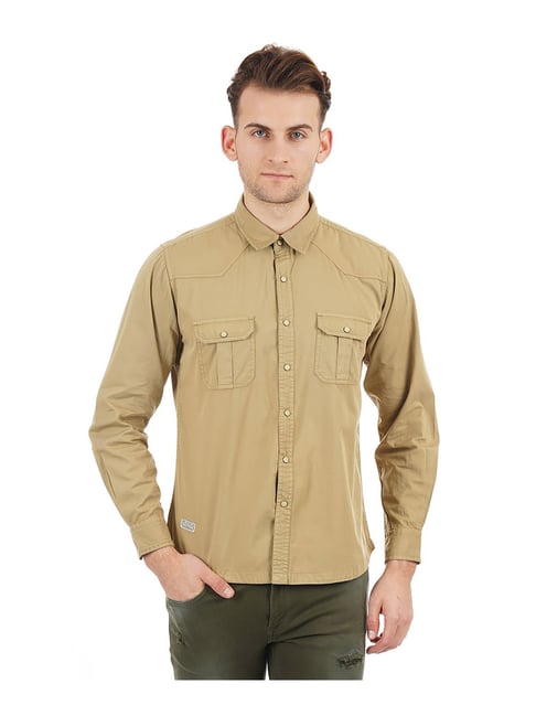 Pepe Jeans Light Khaki Regular Fit Shirt