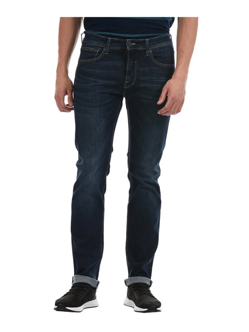 Buy Pepe Jeans Dark Blue Slim Fit Jeans for Men Online Tata CLiQ