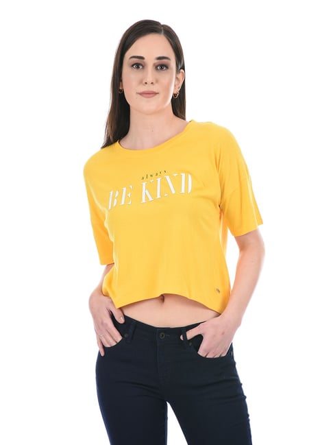 Pepe Jeans Ochre Yellow Graphic Print T-Shirt