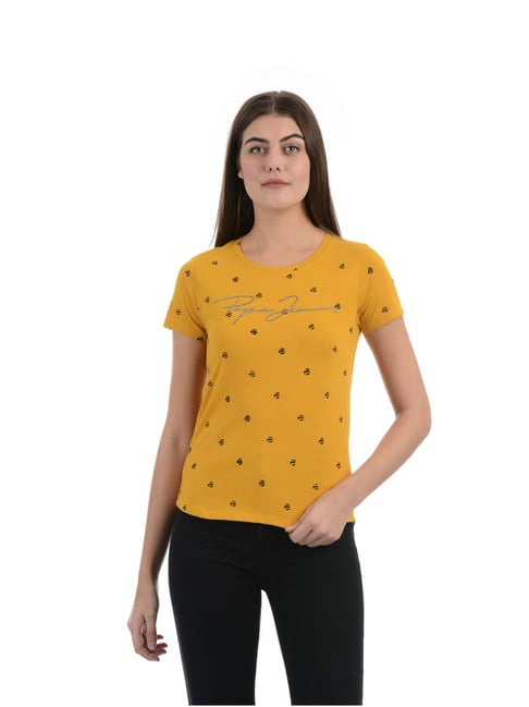 Pepe Jeans Yellow Printed T-Shirt