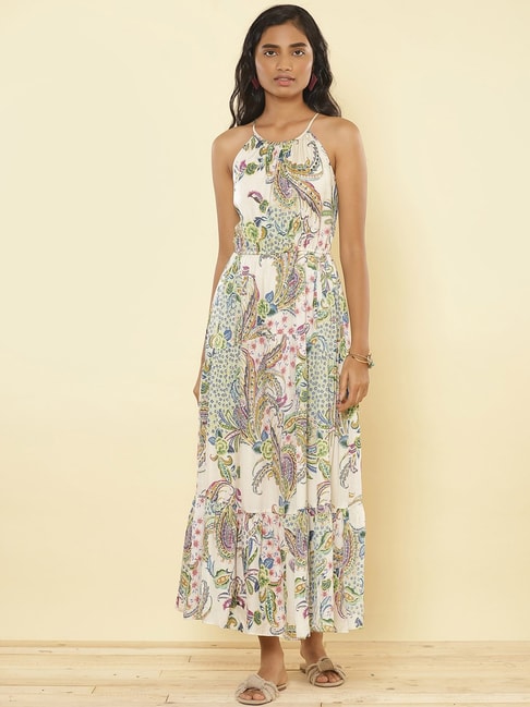 Label Ritu Kumar Multicolor Printed Dress Price in India