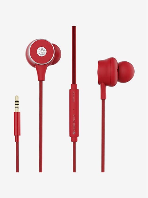 Zebronics Zeb Buds 20 Wired In-Ear Earphone with Mic (Red)