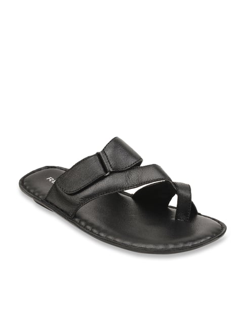 Regal Men's Black Cross Strap Sandals - www.onefootover.com