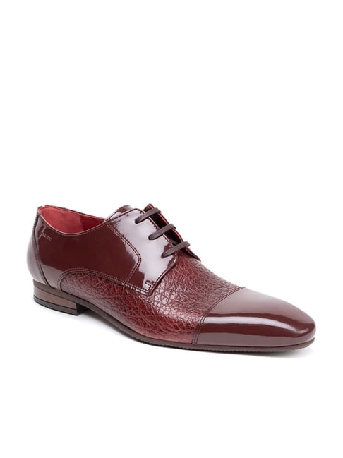 Handmade Men's Burgundy Brogue Cowhide Leather Oxford Lace Up Dress Formal  Shoes | eBay