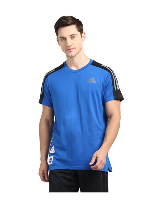 Buy Adidas SPACE M Blue Regular Fit T-Shirt for Men Online Tata CLiQ